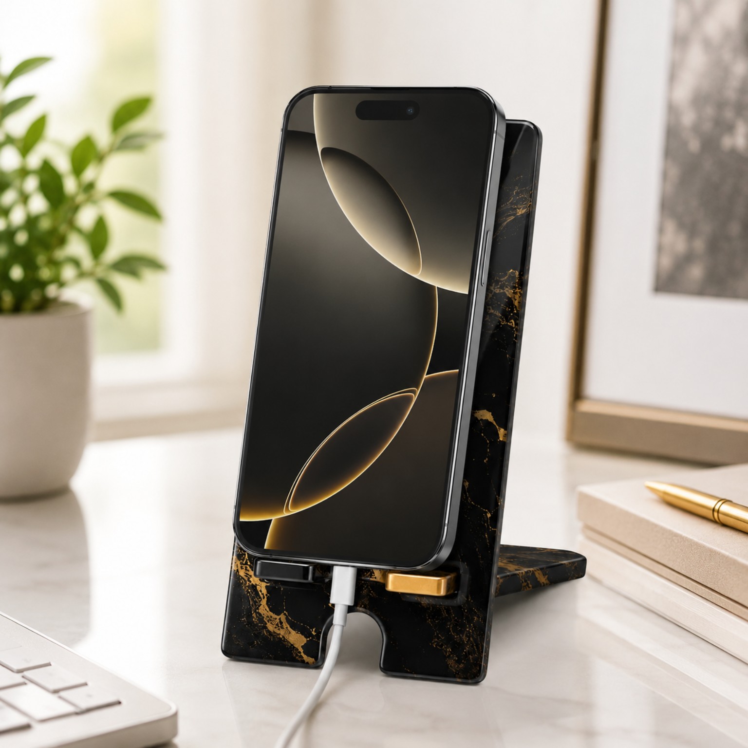 Black & Gold Resin Stand
